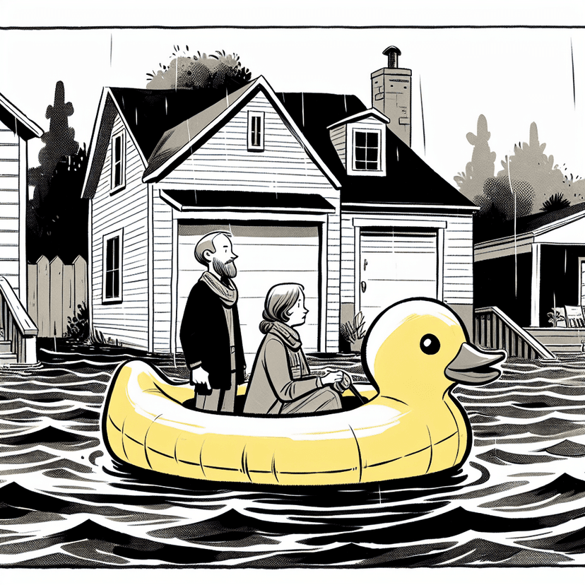 "Guess our floaties are finally getting a workout, Puyallup style!"