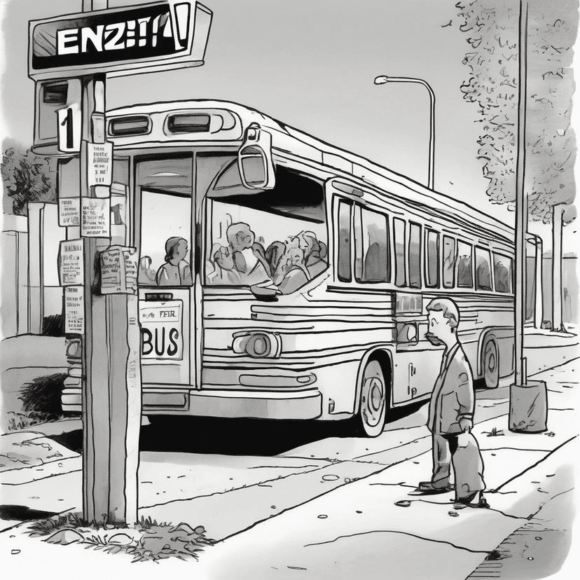 Bus stop sign now reads "Next Bus: 13 Weeks" – my commute just got a side of patience.
