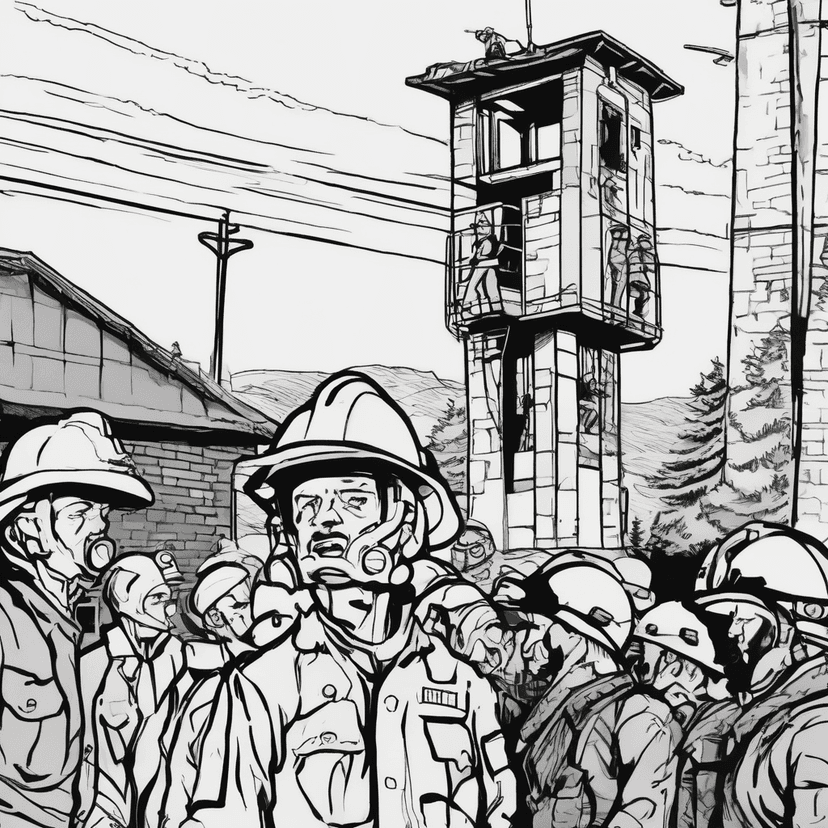 Saluting the training tower before they begin.
